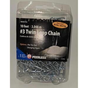 #3 Twin Loop Chain 10 Feet Zinc Coated